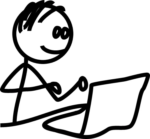 Kresba: student s notebookem
